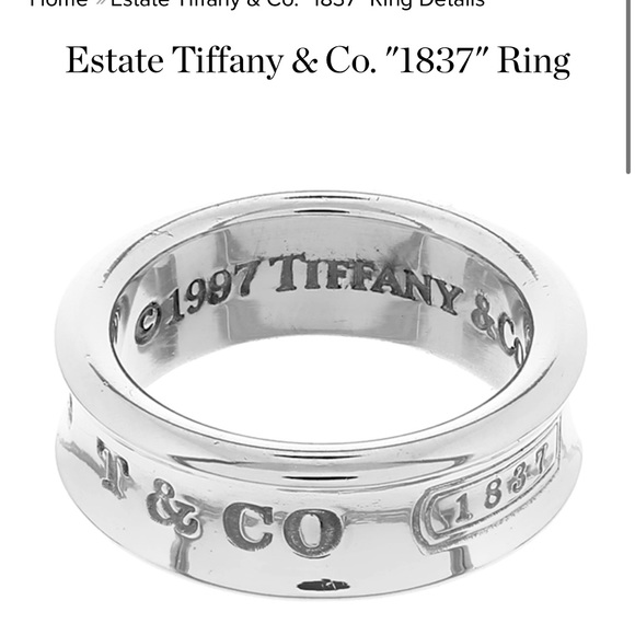Tiffany & Co. Jewelry - Cute Tiffany & co. Sterling Silver 1837 ring